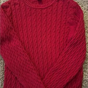 Red Cable Knit Sweater